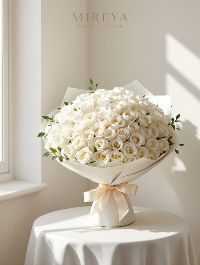 Букет Pure — 51 бели рози